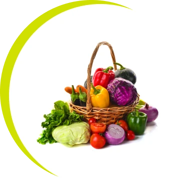Basket of fresh vegetables